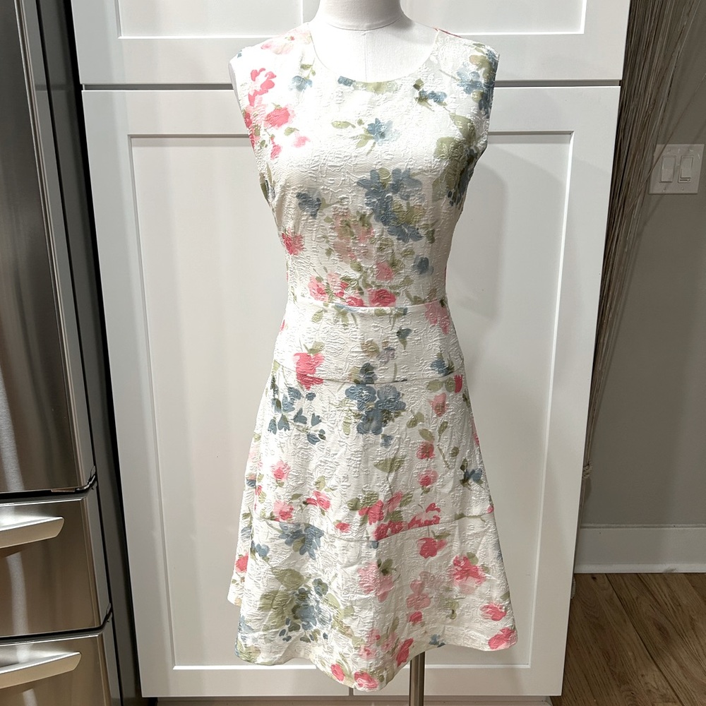 NWOT Karl Lagerfeld Floral Embroidered Fit and Flare Dress